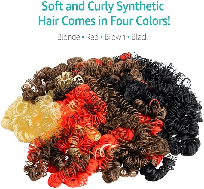Hygloss 2 oz Curly Doll Hair for Crafts Brown- Premium Synthetic Hair for Doll - Image 3