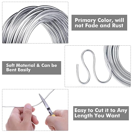 Aluminum Wire, Anezus 9 Gauge Bendable Metal Armature Aluminum Craft Wire - Image 4