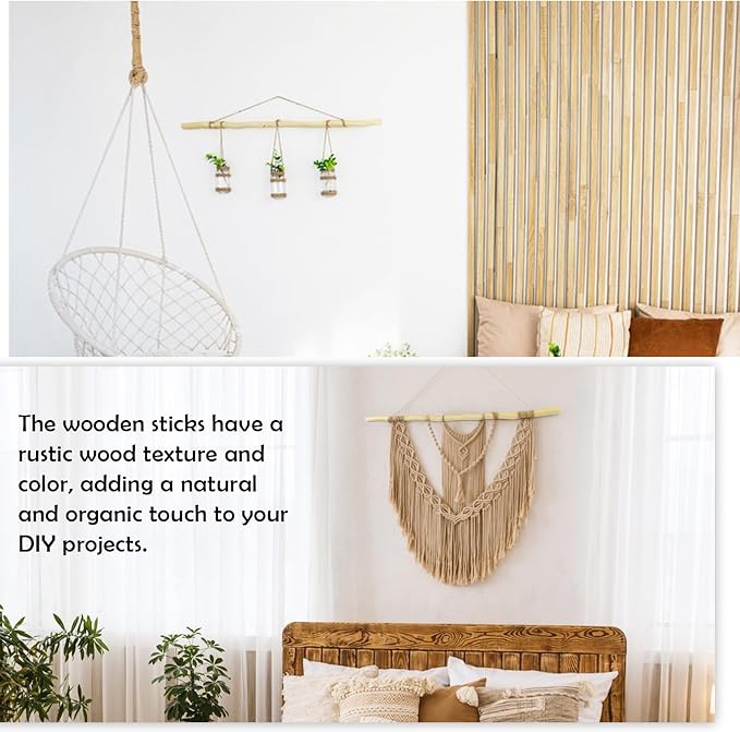 50Pcs Natural Twigs, Driftwood Branches, Unfinished Timber Rods - Image 5