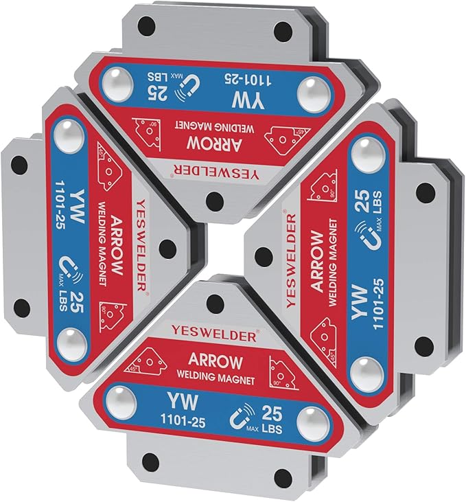 YESWELDER 25 LB Welding Magnet-4 Pieces of Magnetic Welding Holder 25 LBS Holding Power Welding Accessories