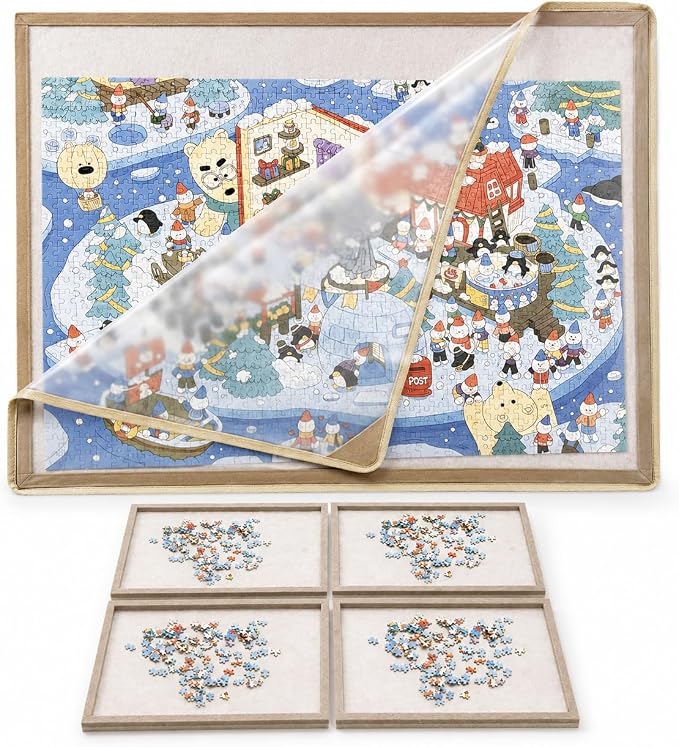 1000 Pieces Puzzle Board, 31.5x23.6 Felt Puzzle Storage Mat | Features a by Buyitnow