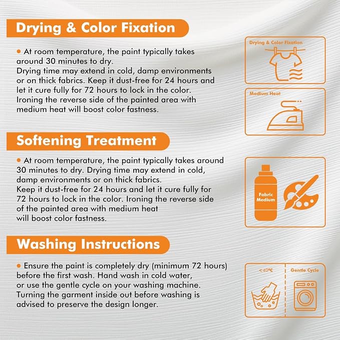 GOTIDEAL White Fabric Paint for Clothes Permanent, T-Shirts Textile Paint 8.45 - Image 3