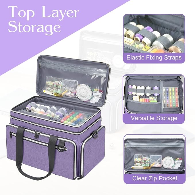 Anitor Large Size Sewing Supplies Organizer, Double Layer Sewing Storage - Image 5
