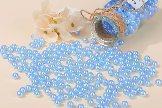 DUQGUHO 6mm Blue Beads for Bracelets Pearl Beads for Jewelry Making Bulk Craft - Image 3