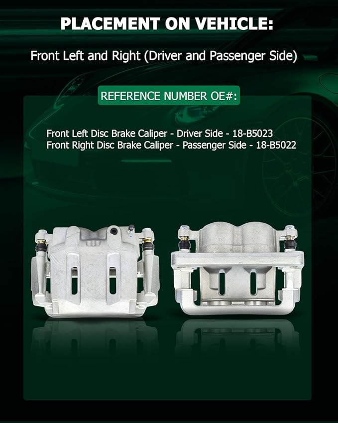 SCITOO Front Left+Right Brake Calipers With Bracket 18-B5022 18-B5023 Compatible For Ford For F-250 Super Duty 2005-2011 For Ford For F-350 Super Duty 2005-2012