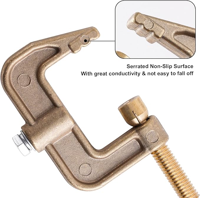 Welding Ground Clamp 500Amp G-style Solid Brass Clamping Range up to 44mm Earth Clamp For TIG/MIG/MMA Tig Welder Machines