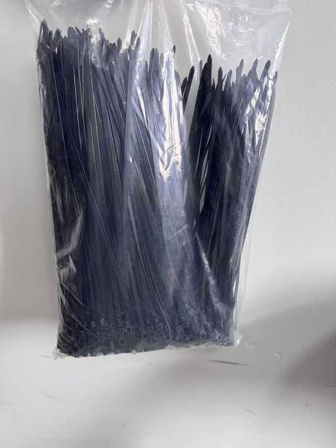 XINGO 8 Inch Black Cable Zip Ties (500 Pack), 40 Lbs Tensile Strength-Heavy Duty, Self-Locking Nylon Plastic Nylon Wire Ties for indoor and outdoor use