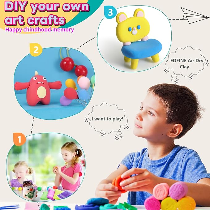 EDIFON Air Dry Clay Kit, 36 Colors Modeling Clay - Image 3