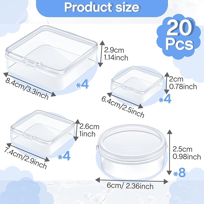 Taiyin 20 Pcs Clear Board Game Tokens Storage Containers Trays Clear Plastic - Image 2