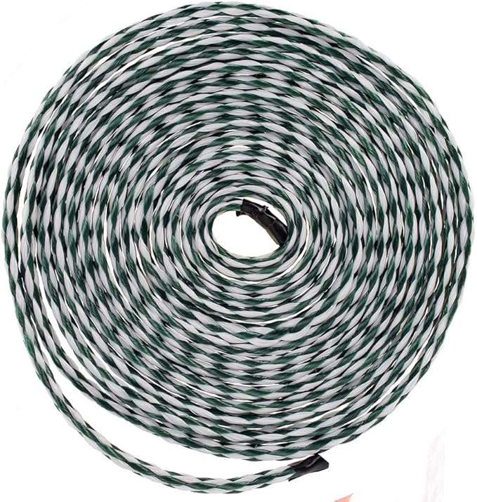 Hollow Braid Polypropylene Rope (1/2 Inch, 100 Feet, Hunter Green and White) - Barrier Rope - Trail Marking, Crowd Control, Golf Courses
