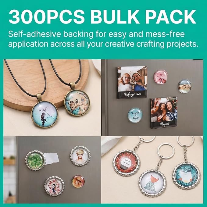 Tosnail 300 Pieces Epoxy Stickers, 1 Inch Round Clear Resin Sticker - Image 8
