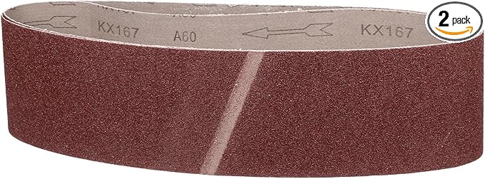 3 x 24 Inch Sanding Belt, 2 Pcs 60 Grit Knife Sharpener Belts Work Sharpening for Belt Sander Knife Carving Tool Metal Working