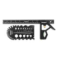 Dasqua 3-in-1 Measuring Tool Set, 12" Stainless Steel Combination Square & Bolt Thread Gauge, Inch Thread Checker for 13 Sizes, Carpenter Square with 45°/90° Level for Woodworking, Engineering, DIY