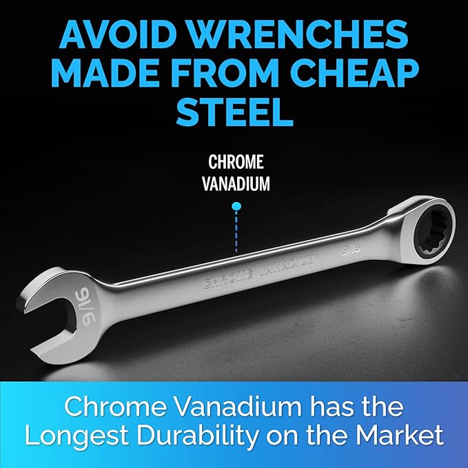 TOOLGUARDS 9/16" Wrench - Ratcheting Wrench - Slim Profile - Ratchet Wrench