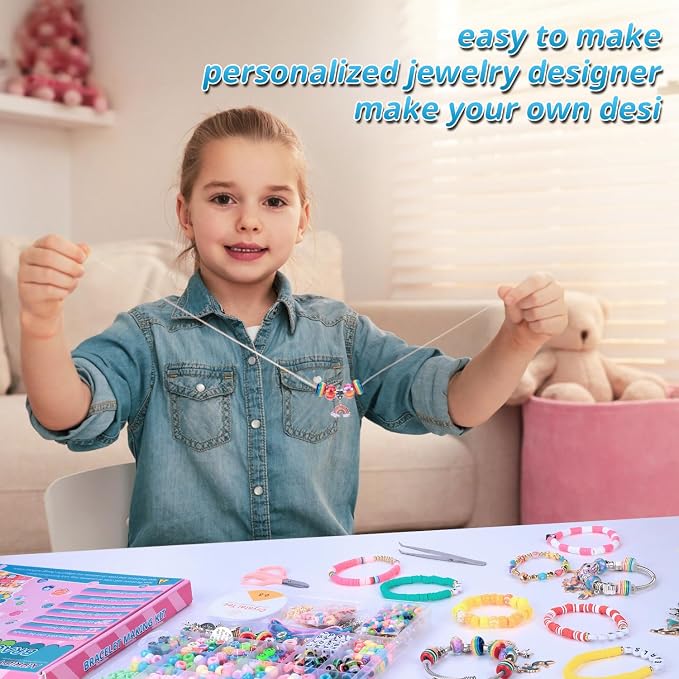 AIPRIDY 3600 Pcs Girls Toys Bracelet Making Kit, Unicorn/Mermaid Jewelry - Image 5