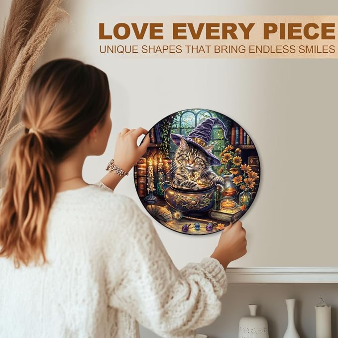 KAAYEE Wooden Puzzles for Adults, 3D Visual Effect Magic Feline Cat Wooden - Image 2