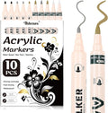 Thboxes 10 Pack Paint Markers, Dual-Tip Acrylic Paint Pen Fine Tip and Brush by Thboxes