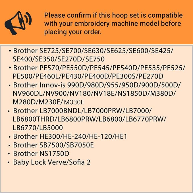 Sew Tech Embroidery Hoops for Brother SE700 PE535 SE600 PE545 SE400 PE570 SE725 - Image 4