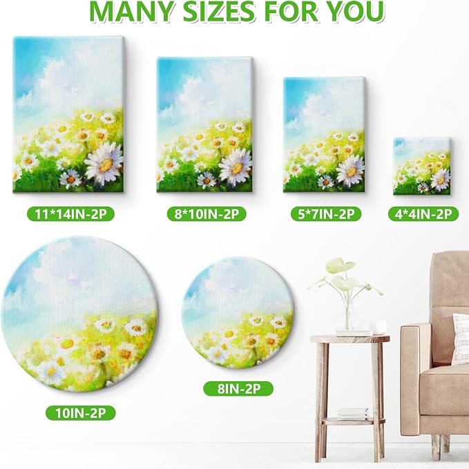 12 Pack Stretched Canvases for Painting, Round Canvas - Image 7