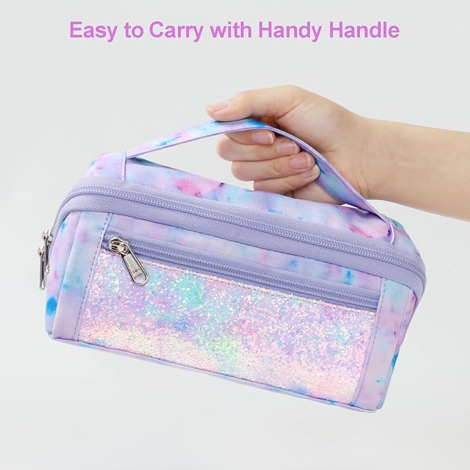 Large Pencil Case for Girls, Aesthetic Pencil Pouch for School, Wide Opening - Image 7