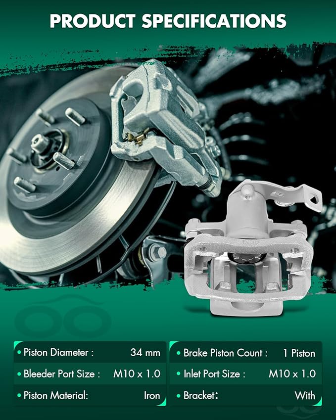 SCITOO Rear Right Brake Caliper With Bracket 19B6454 Compatible For Hyundai Elantra 2011-2016, For Hyundai Elantra Coupe 2013-2014
