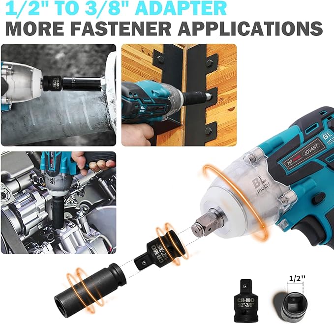 Cordless Impact Wrench Kit, 737Ft-lbs(1000N.m) Brushless Electric Impact Gun, Power Impact Wrenches with 5-Mode Speed,Torque Wrench 1/2 Drive for Car/Truck RV/Mower(No Battery)