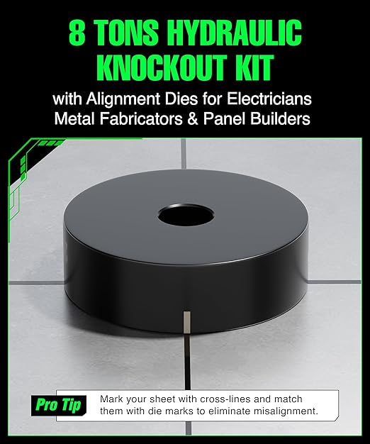 1/2" - 2" Hydraulic Knockout Punch Set | 15 US Tons | Knock Out Set with 6 Dies | Punching Capacity 11-16 Gauge | 1 Year WARRENTY | Staten Tools