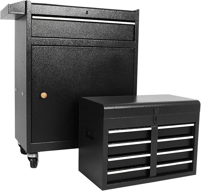 Rolling Tool Cabinet Tool Box, 5-Drawer Storage Chest with Detachable Organizer, Removable Portable Tool Box for Garage Warehouse (Black)