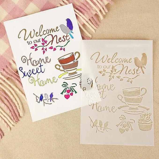 TIAMECH A4 Reusable Birds Coffee Stencil - Image 4