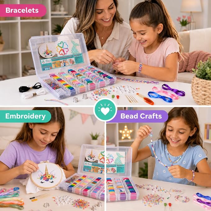 Athena's 200 Pcs Friendship Bracelet String Kit String Bracelet Making Kit - Image 3