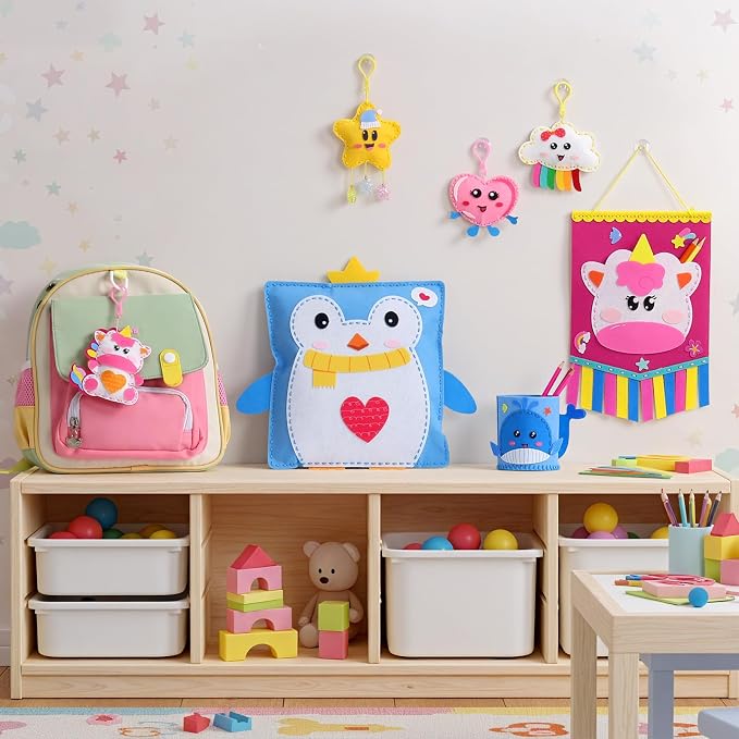 Funtopia Felt Sewing Crafts for Kids Ages 4-12, 10 Easy DIY Projects Kids - Image 7