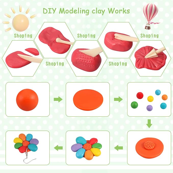 CiaraQ 50-Color Polymer Clay Oven Bake Modeling Kit | Heavier than most clay - Image 6