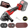 Brushless Angle Grinder for Milwaukee M18 Battery, 4-1/2" Cordless Small Angle Grinder w/Auxiliary Handle, 10 Sandpapers, 2 Cutting & 2 Grinding Wheels, Pin Wrench, Lock-on Slide Switch for Polishing