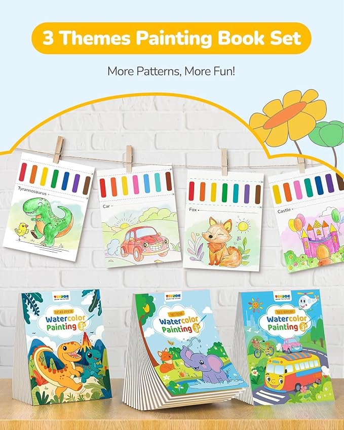 TECJOE 3 Pack Paint with Water Coloring Books - Image 2