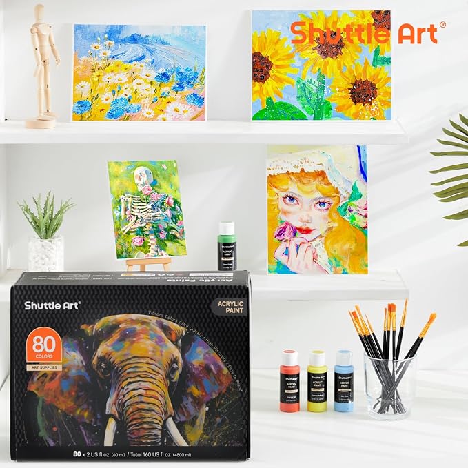 Shuttle Art 80 Colors Acrylic Paint, Acrylic Paint set - Image 8