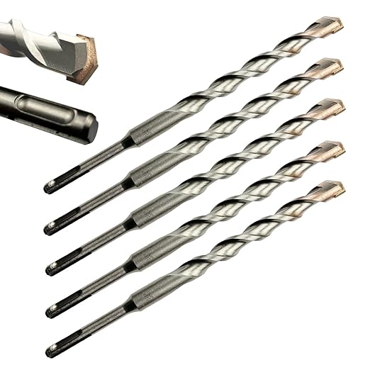 Direko 5-Piece 3/4 inch x 8 Inch SDS Plus Rotary Hammer Drill Bits Carbide Tipped Concert Drill Bits for Concrete, Brick, Cement Walls, Stone, Hammer Drill Bits for Concrete
