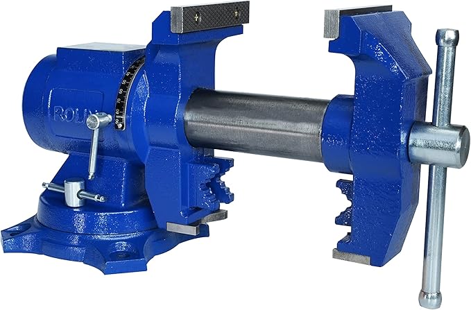 Rolin Vise 5 Inch Multi-Function Vises With Anvil Blue Bench Vise Heavy Duty Tools 360 Degree Swivel Base