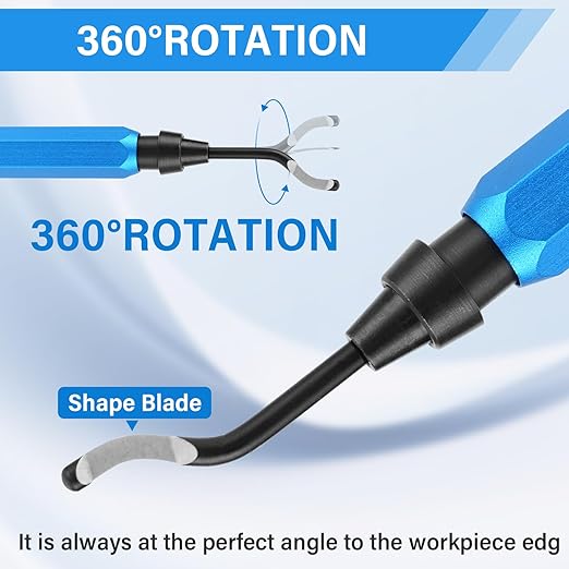 Deburring Tool Set with 15 High Speed Steel Swivel Blades, Deburring Tool Ideal for Metal, Resin, Copper, Plastic, PVC Pipes, 3D Printing Burr Removal Reamer Tool