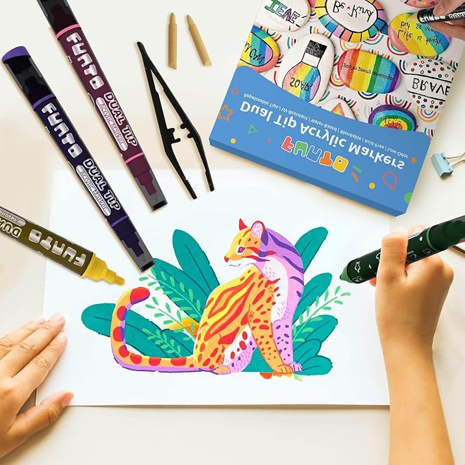 Funto Dual Tip Acrylic Paint Markers, Paint Pens - Image 7