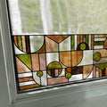 Faux Stained Glass Effect Window Privacy Film, Original Double-Sided Hand-Drawn by Flortlias