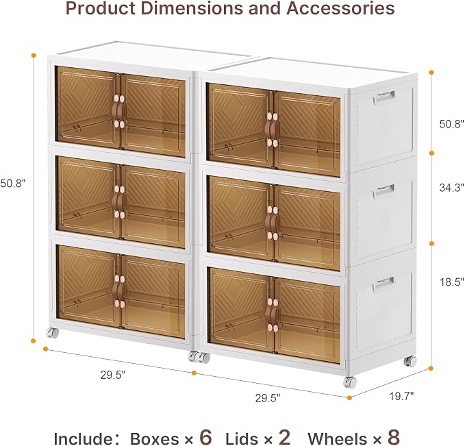 UAMFURI Stackable Storage Bins, 1050QT Collapsible Drawers - Image 4