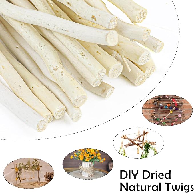 50Pcs Natural Twigs, Driftwood Branches, Unfinished Timber Rods - Image 3