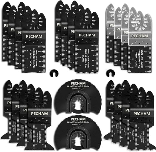 PECHAM 24PCS Universal Wood Metal Oscillating Multitool Quick Release Saw by PECHAM