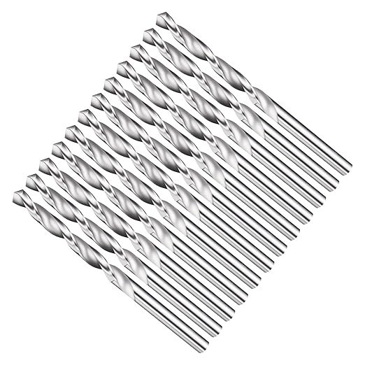Drill Bit, 1/4" Cutting Diameter, 4241 HSS 118° Cutting Angle Uncoated Bright Versatile Jobber Bits - (Applications: for Drilling Plastic Wood Soft Metal), 12-Pieces