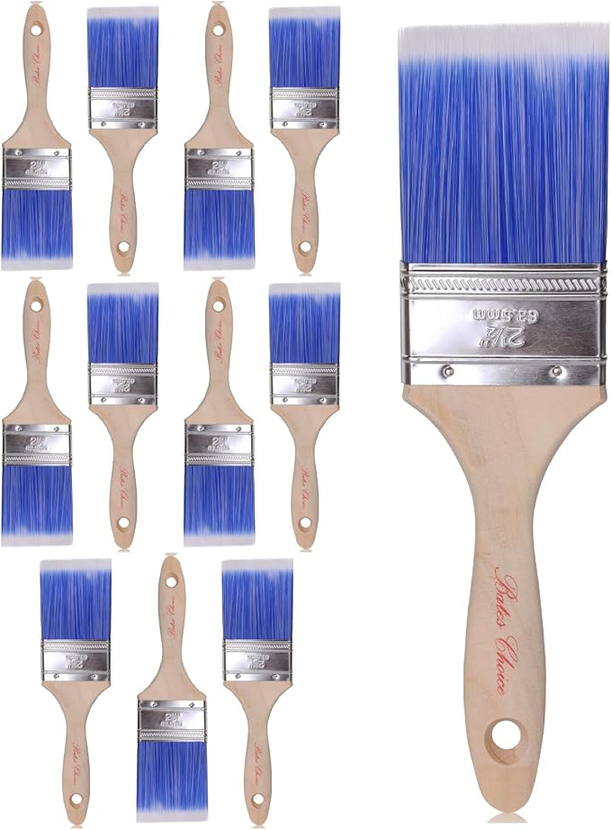 Bates- Paint Brushes, 12 Pack, Treated Wood Handle, Paint Brushes by BatesChoice