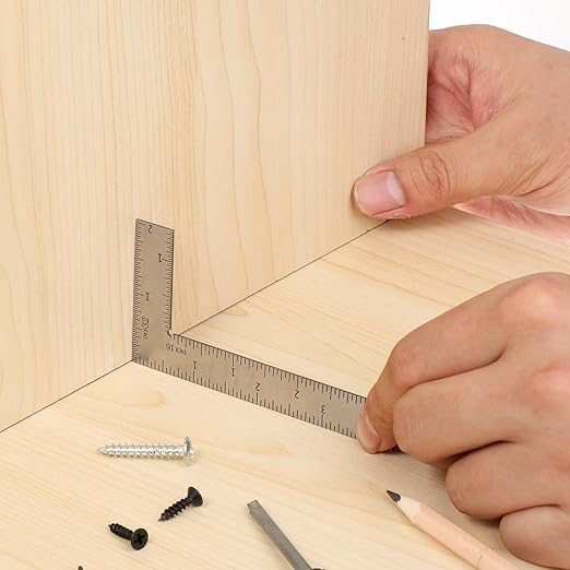 Mini L Shaped Ruler Measuring Tool 2 inch by 4 inch Square Framing Ruler 90 Degree Square L Rulers Framing Rulers Measuring Tools for Engineers Carpenter