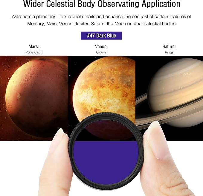 Astromania Telescope Planetary Color Filter 1.25 Inch #47 Dark Blue | Compatible - Image 4