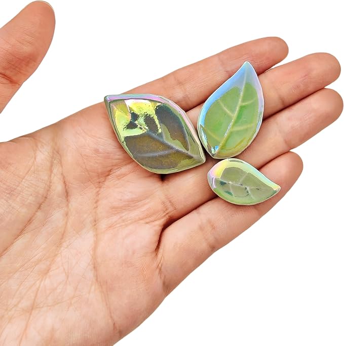 500g/1.1lb Leaf-Shaped Ceramic Mosaic Tiles, Ceramic Mosaic Pieces - Image 4