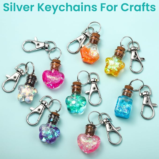 LEOBRO 100PCS Lobster Claw Clasps and Key Rings, Keychain Making kit, Keychains - Image 4