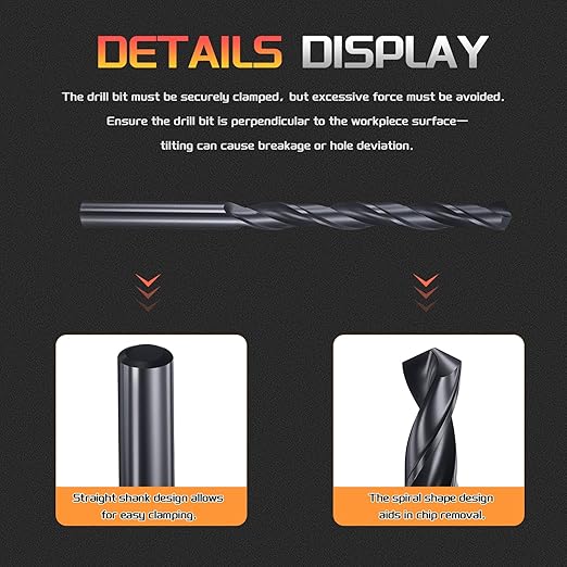 Drill Bit, 7mm Cutting Diameter, 4241 HSS Nitriding Black 118° Cutting Angle Versatile Jobber Bits - (Applications: for Drilling Plastic Wood Soft Metal), 10-Pieces
